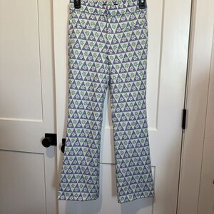ZARA High Rise Printed Flared trousers size XS NWT